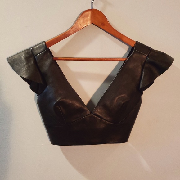 Isabel Marant Glenside Leather Bralette Top - Picture 7 of 8